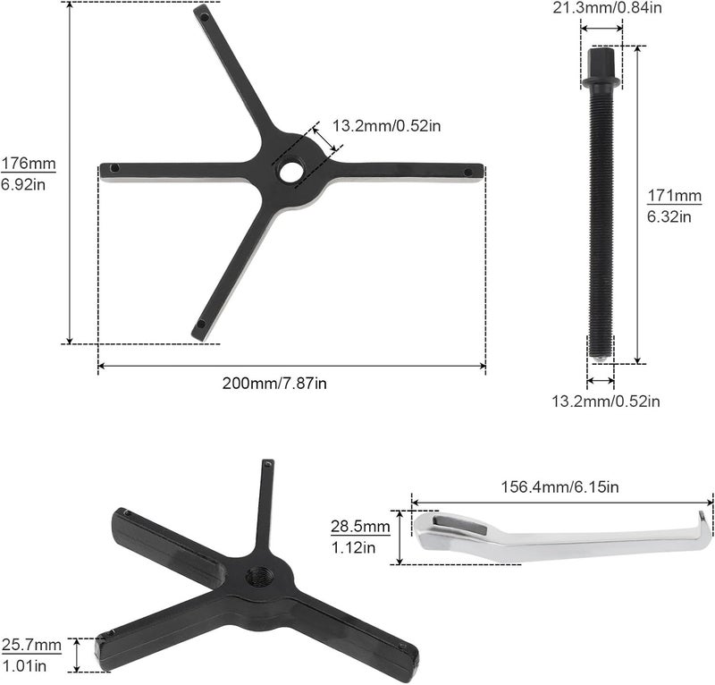 ChgImposs 8" 2 Jaw 3 Jaw Gear Puller, Adjustable Bearing Puller, Reversible Removal Tool for Internal External Pulling, Puller Tool for Removal of Pulleys Flywheels Bearings Gears - Image 4